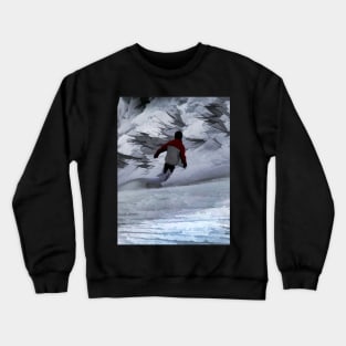 Snowboarder "Carving the Mountain" Winter Sports Crewneck Sweatshirt